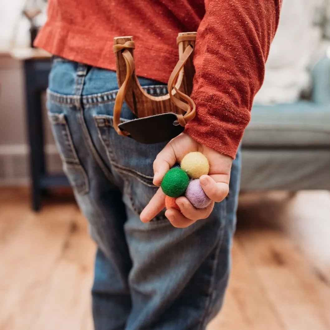 Wooden Toy With 20 Felt Ball Ammo-Valentines Day Gifts for Kids