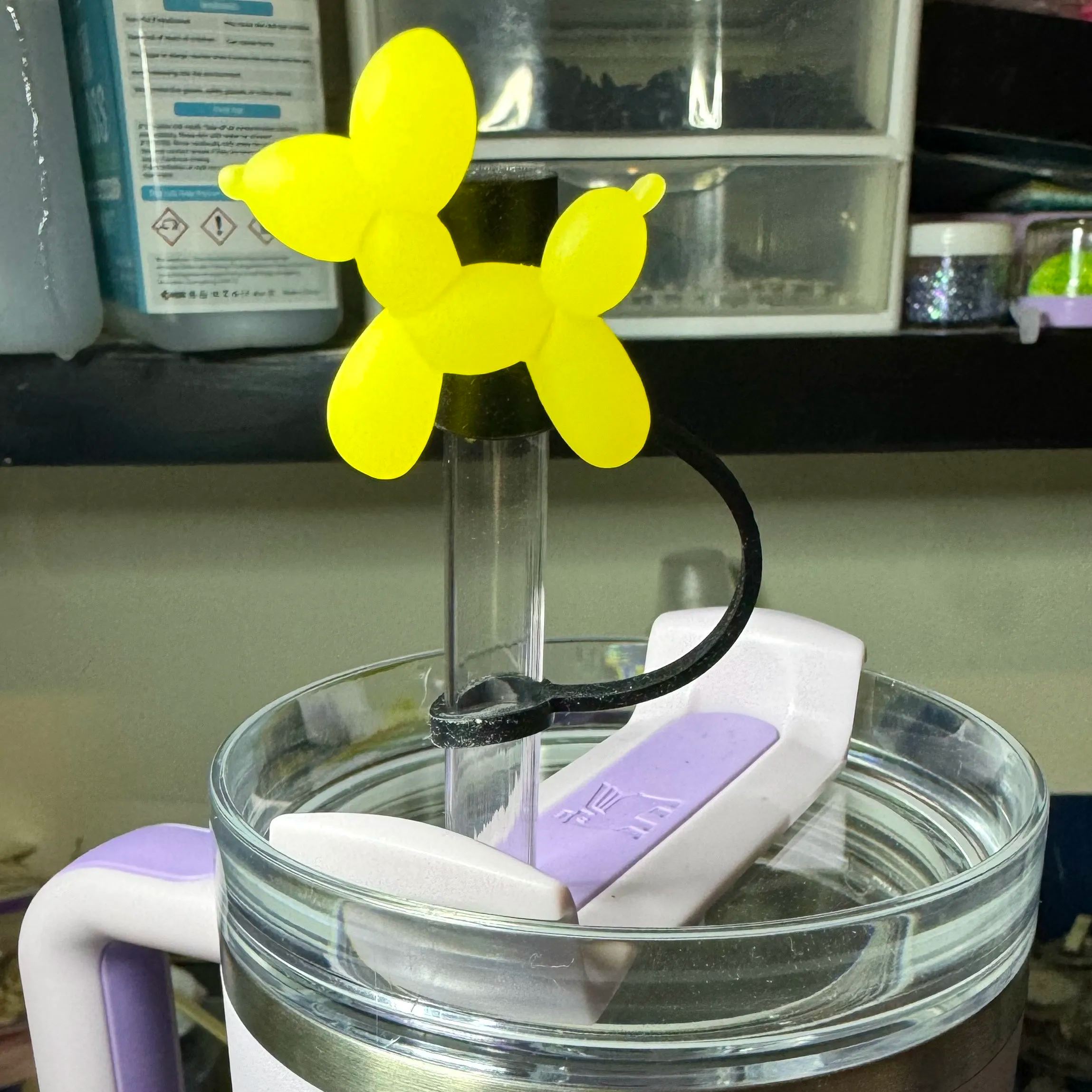 Balloon Dog Straw Cap Topper