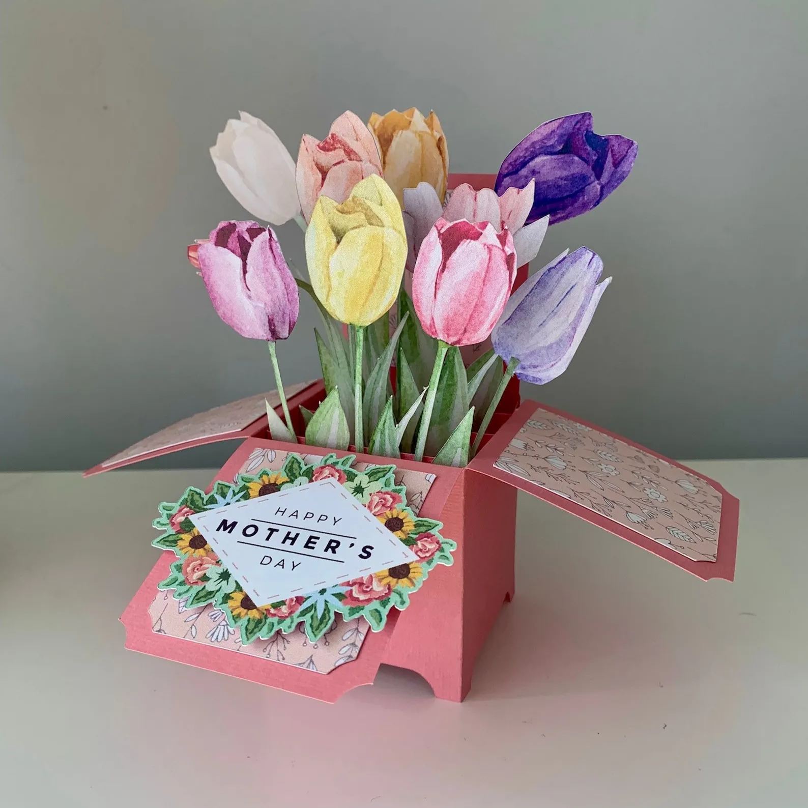 3D Pop Up Handmade Flower Box-Happy Mother's Day