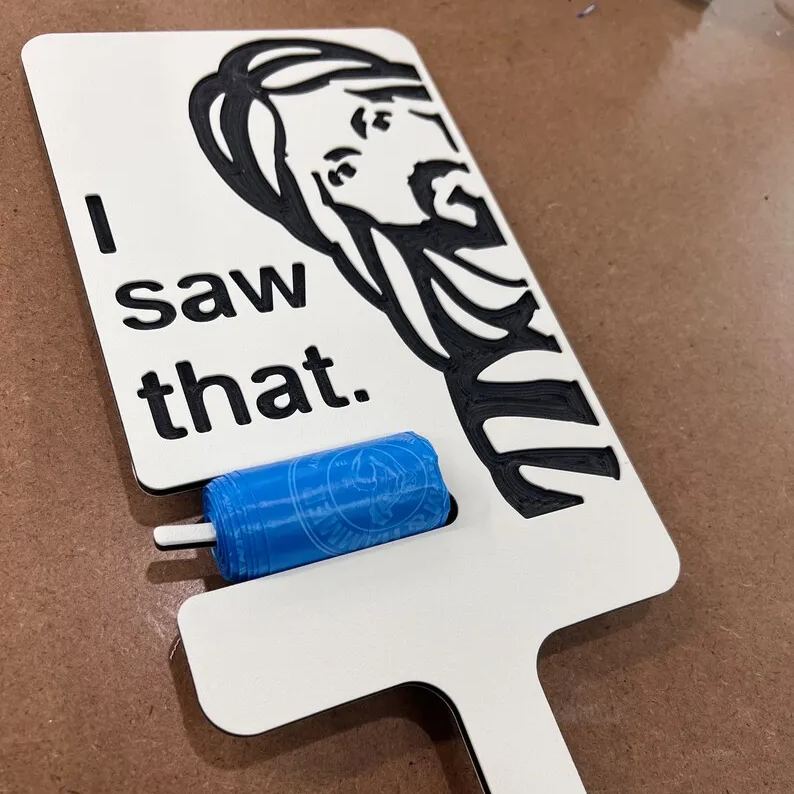 Dog Poop Sign with Bag Holder