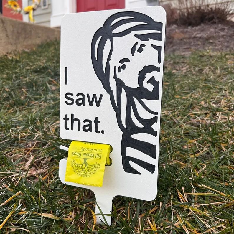 Dog Poop Sign with Bag Holder