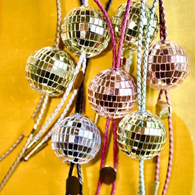 Disco Cowgirl Discoball Bolo Tie