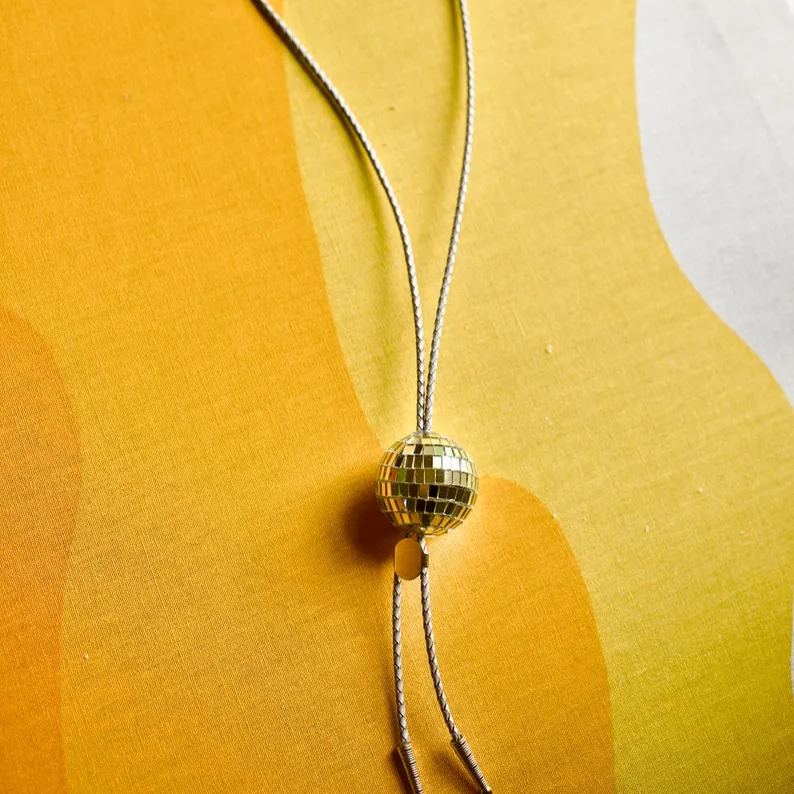 Disco Cowgirl Discoball Bolo Tie