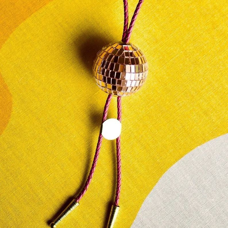 Disco Cowgirl Discoball Bolo Tie