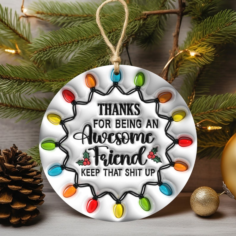 BESTIES CHRISTMAS ROUND ORNAMENT