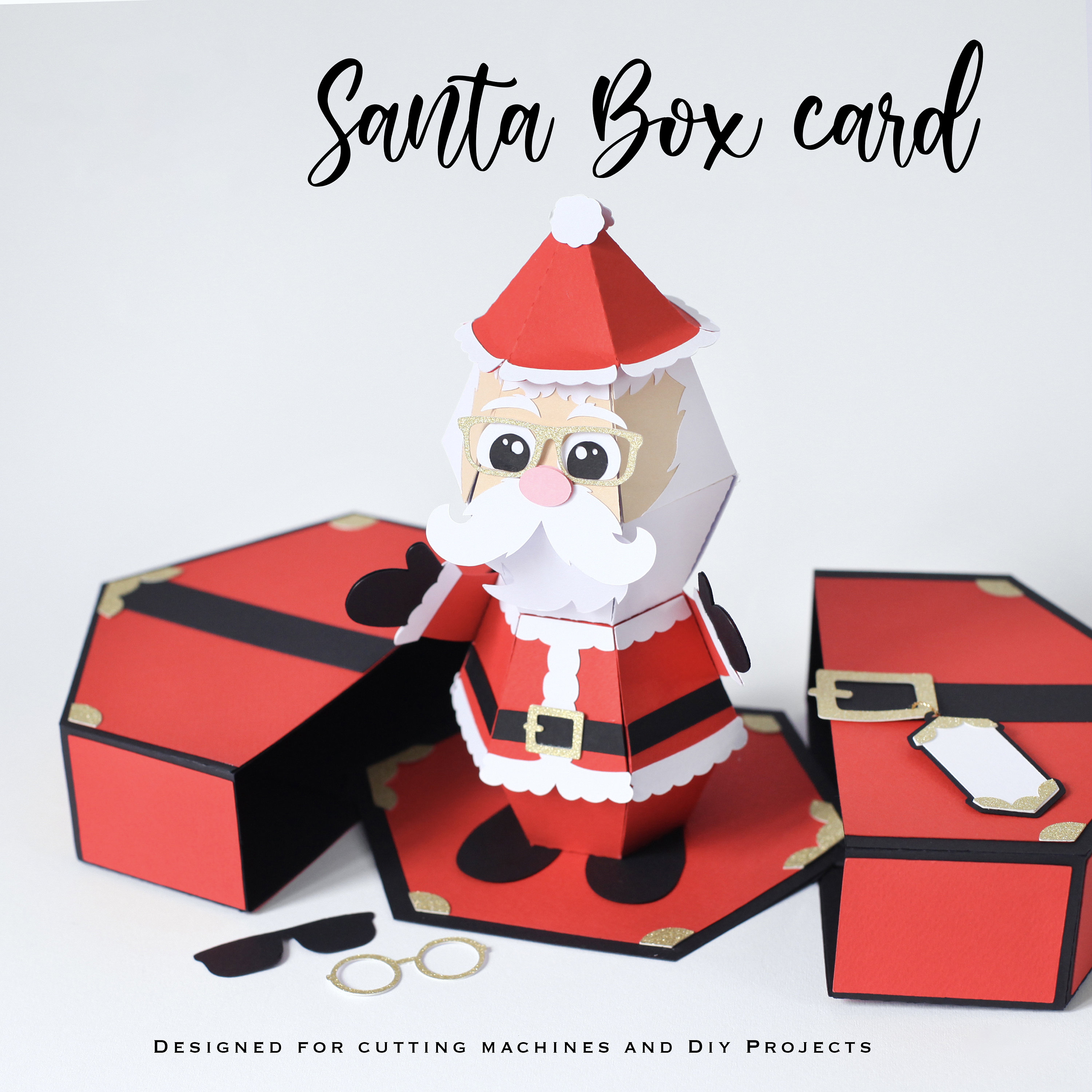 🎅3D SANTA POP-UP BOX GREETING CARD