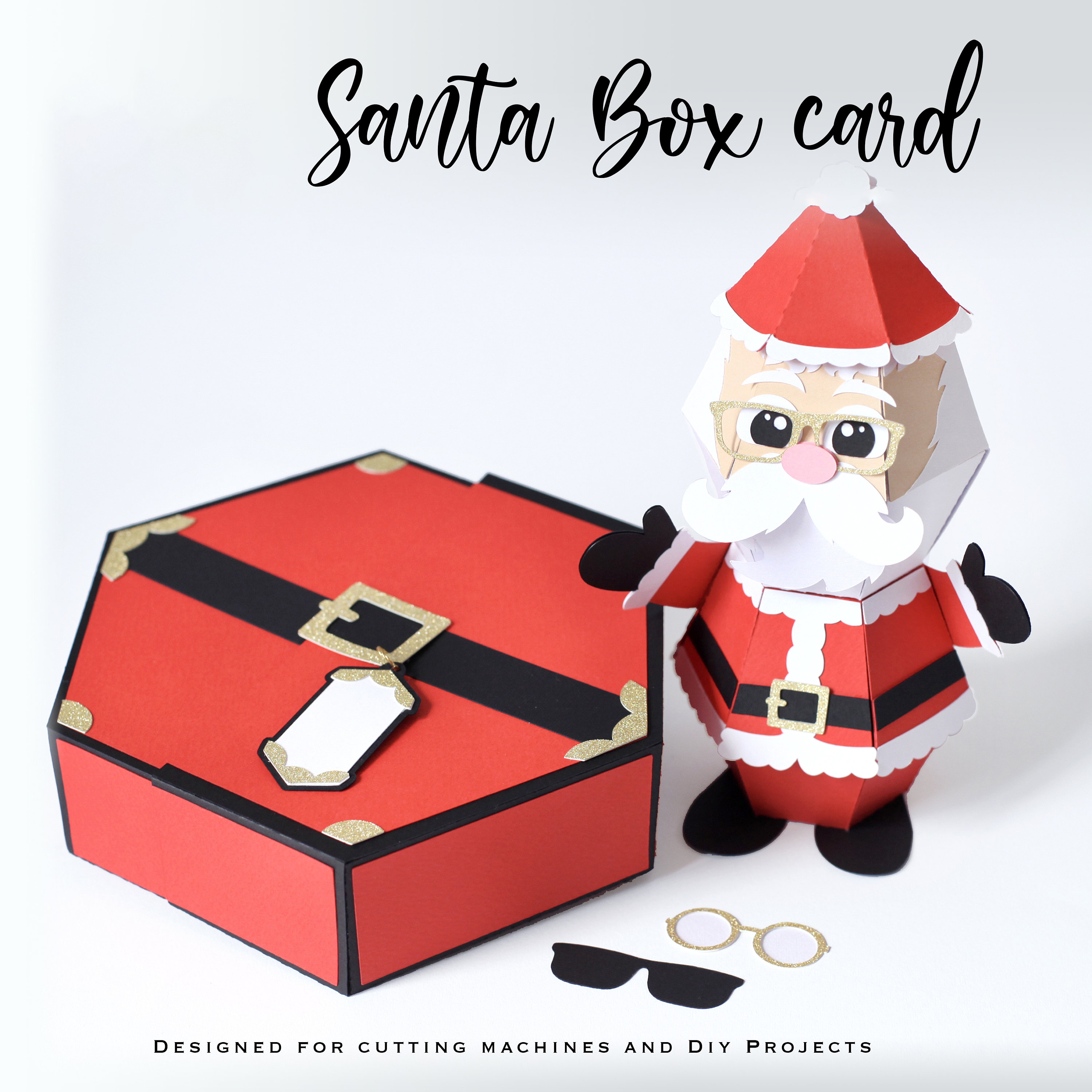 🎅3D SANTA POP-UP BOX GREETING CARD