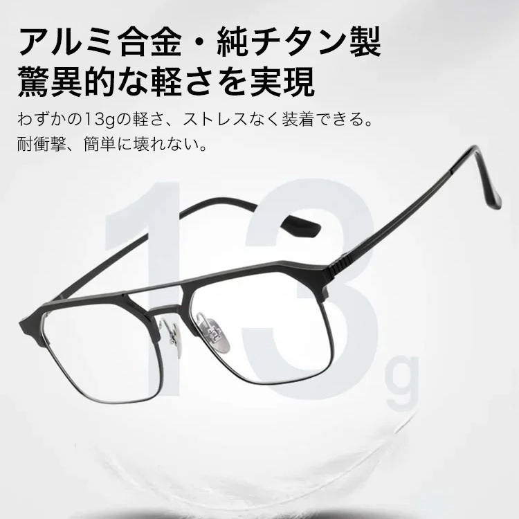 ブルーライトカット調光メガネ