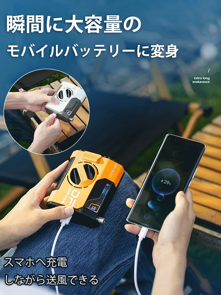 腰掛け扇風機