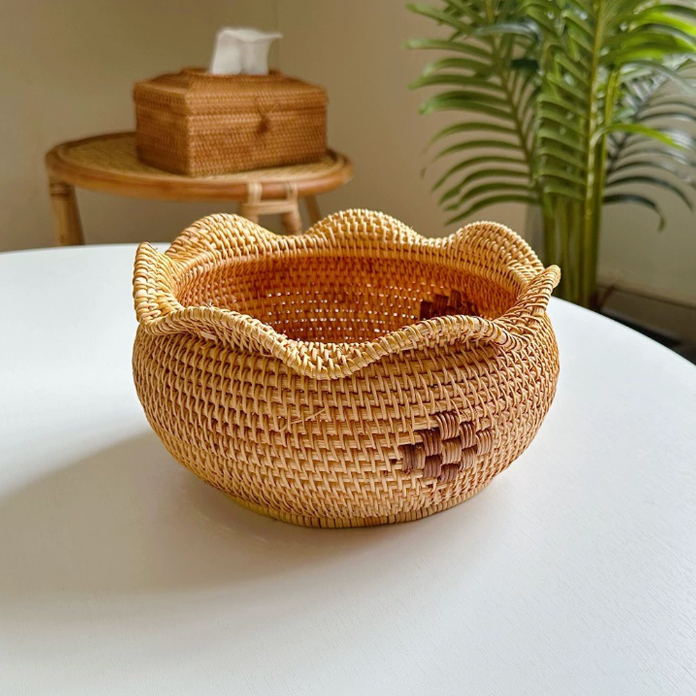 藤编篮子小号：水果和钥匙的储物解决方案– EcoArtizan
