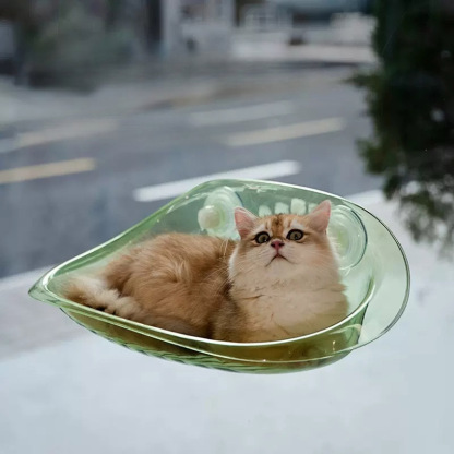 透明タイプ壁掛け式猫用ハンモック