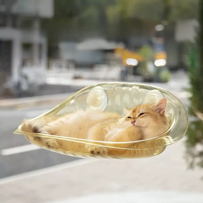 透明タイプ壁掛け式猫用ハンモック
