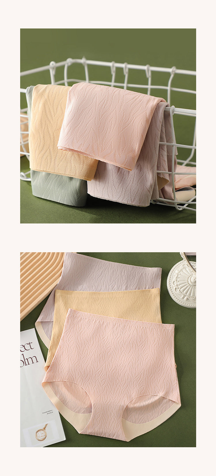 하이웨스트 헴라인 순면 팬티 팬티 디테일 전시 VEIMIA