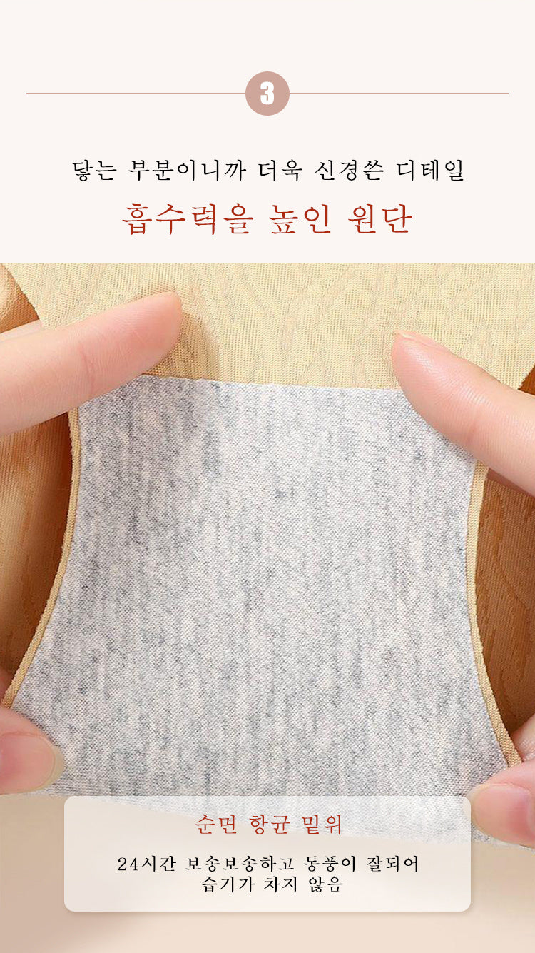 하이웨스트 헴라인 순면 팬티 포인트 전시 이미지 VEIMIA