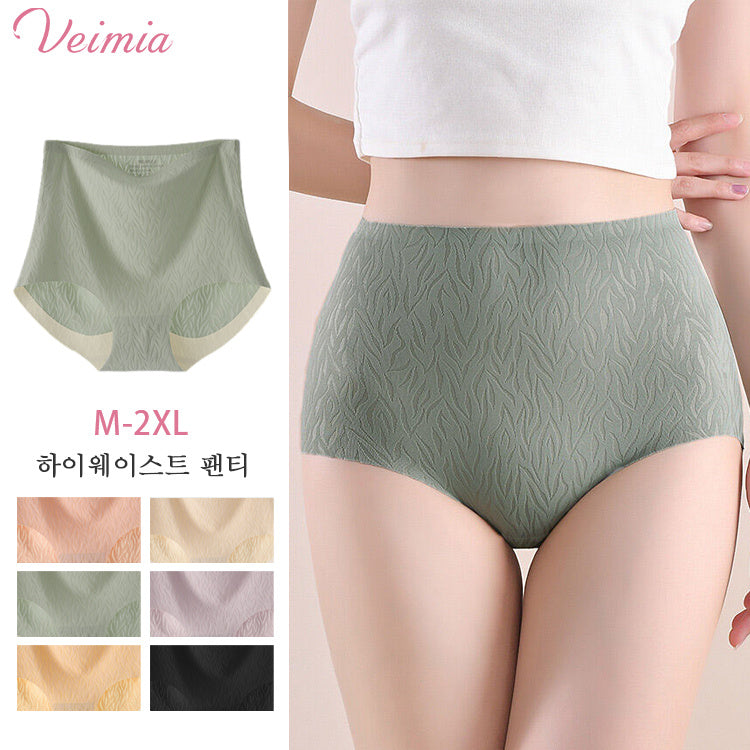 하이웨스트 헴라인 순면 팬티 하이웨스트 팬티 VEIMIA