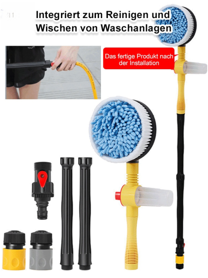 【Integriertes Waschen, Spülen und Bürsten 】Automatisch rotierendes Autowaschanlagen-Set
