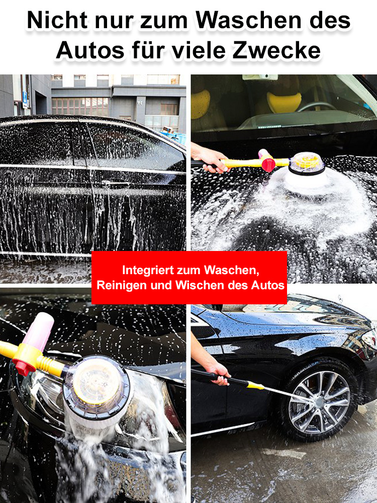 【Integriertes Waschen, Spülen und Bürsten 】Automatisch rotierendes Autowaschanlagen-Set