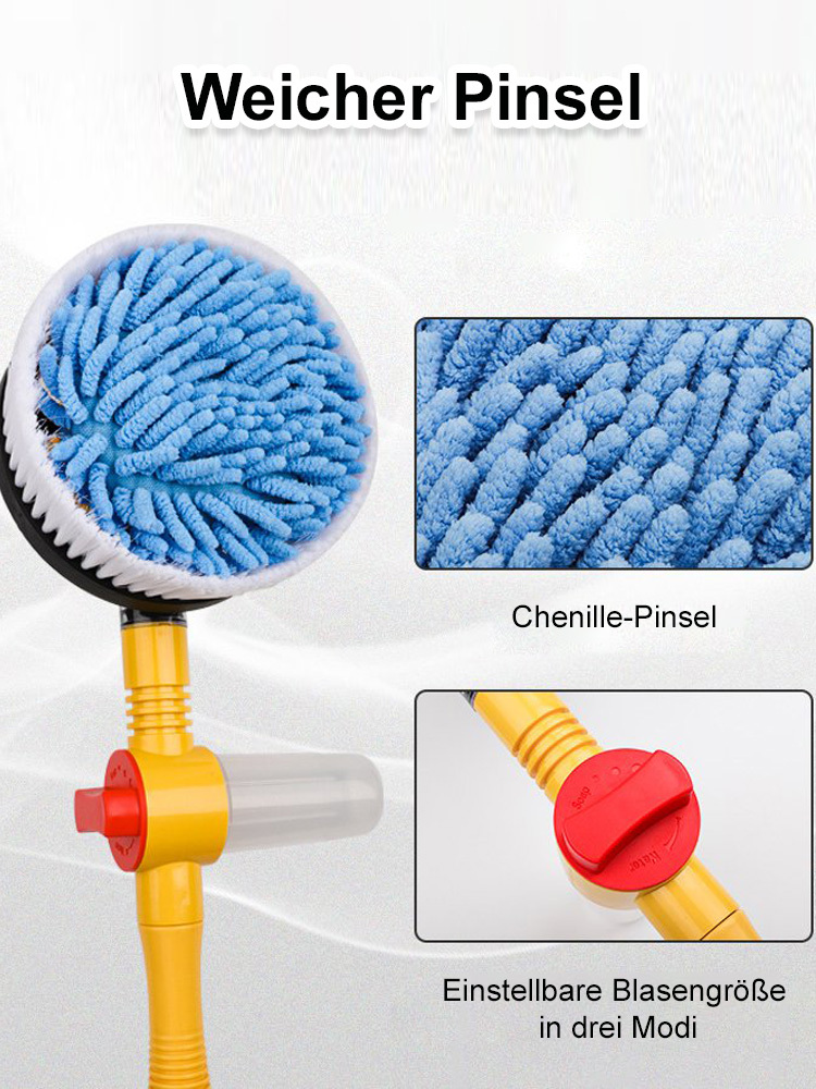 【Integriertes Waschen, Spülen und Bürsten 】Automatisch rotierendes Autowaschanlagen-Set