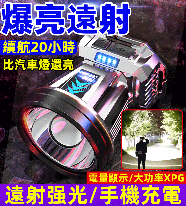 新款沖天炮頭燈XPG大功率 【可作為移動電源】