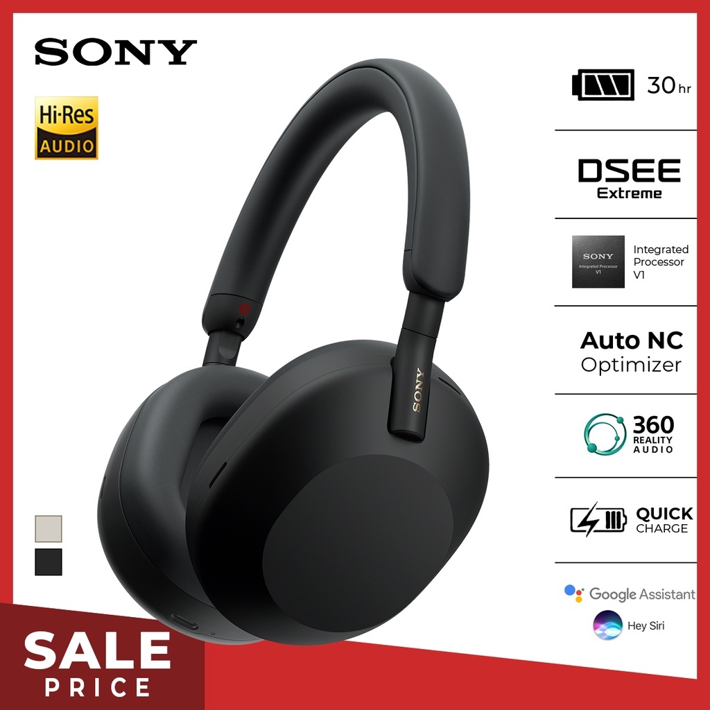 Headset Sony WH-1000XM5 Headphones Wireless Noise Canceling Premium WH1000XM5 WH 1000XM5 For Android & IOS
