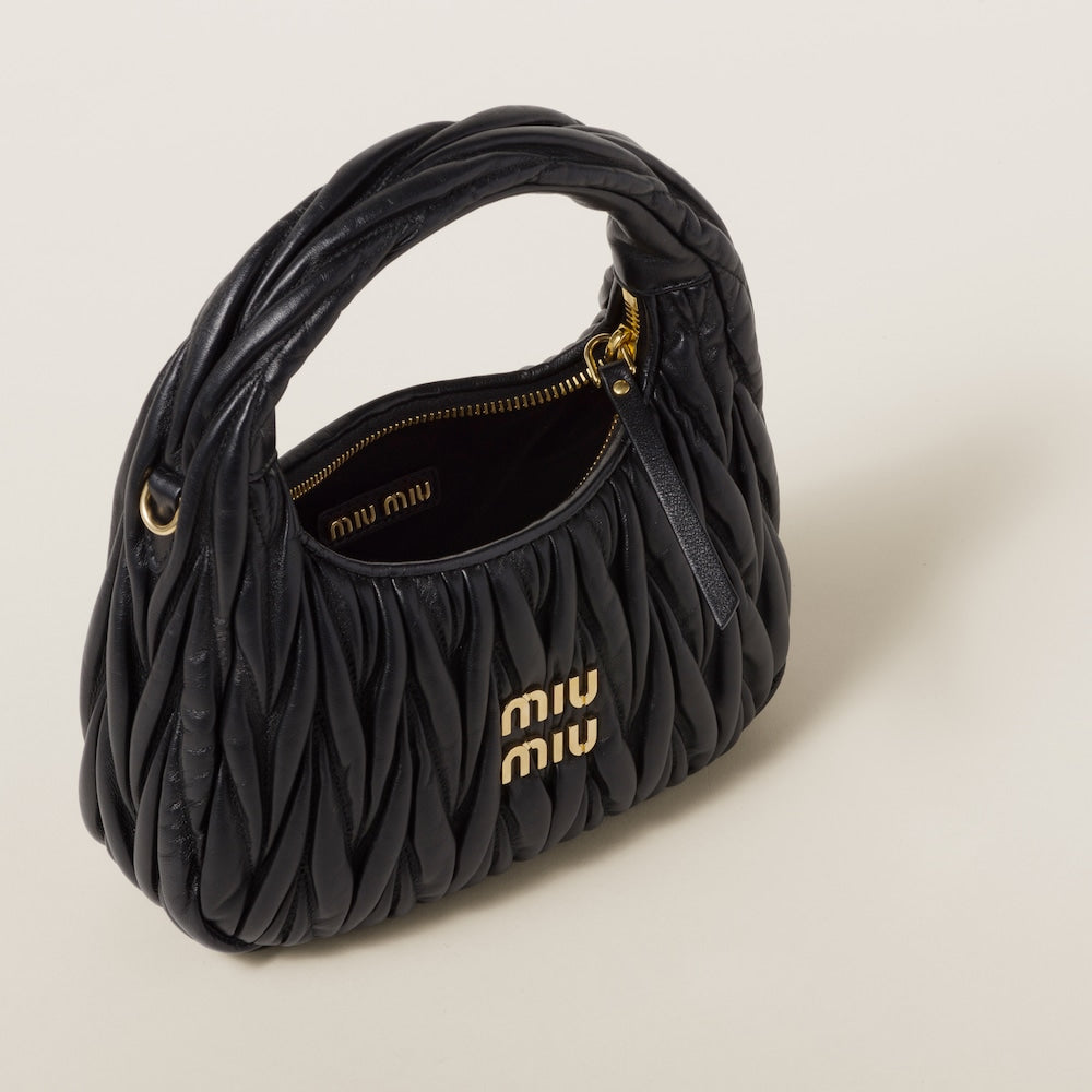 ワンダー マテラッセレザー ホーボーバッグ – Miu Miu-Official Site