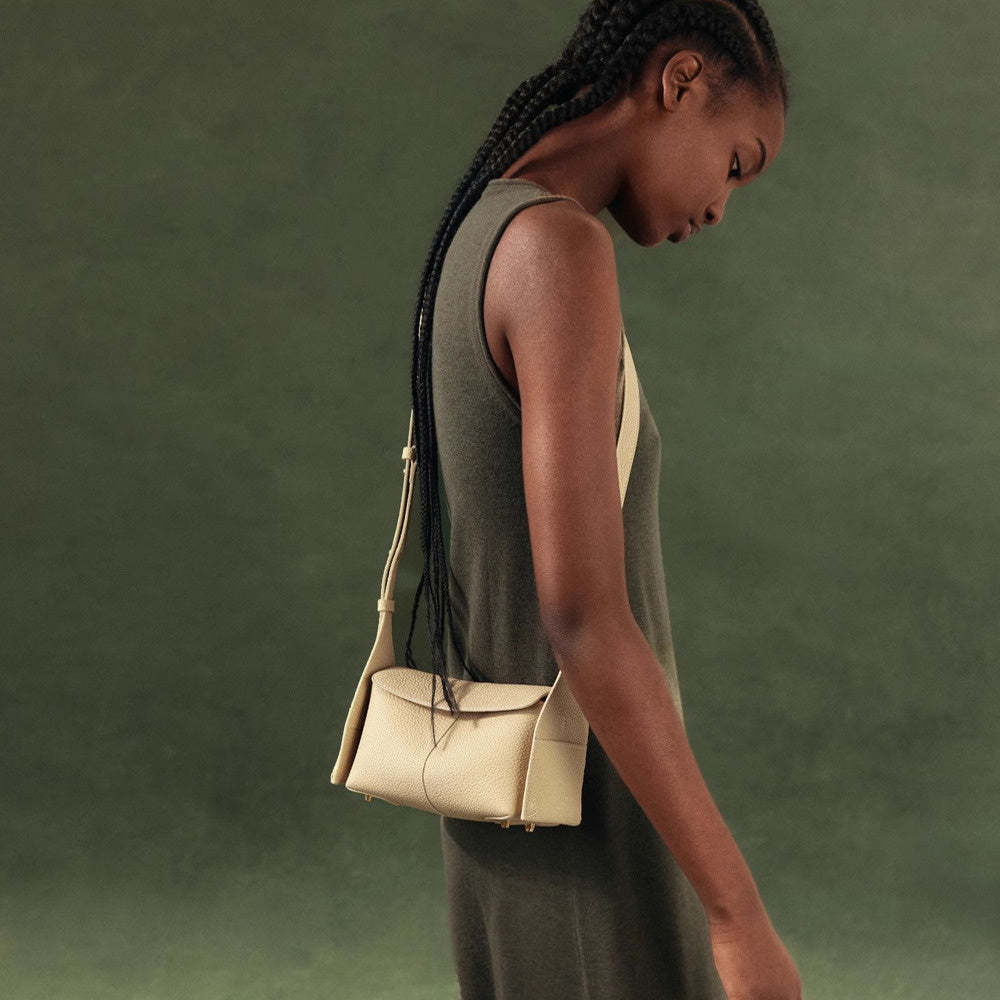 mini屋簷包春夏頭層牛皮通勤斜挎hobo包