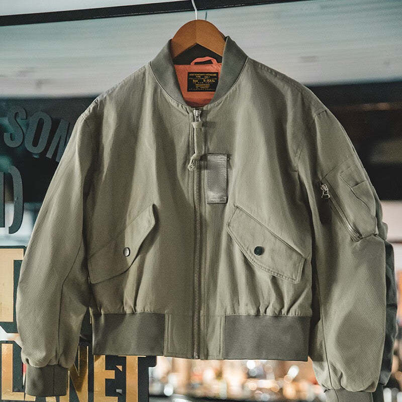 馬登女裝 美式復古MA1飛行員夾克外套vintage純棉短款棒球服上衣