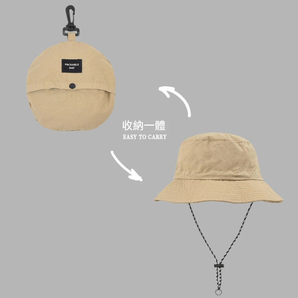 速幹漁夫帽女可收納戶外薄款夏季薄款遮陽帽盆帽登山帽