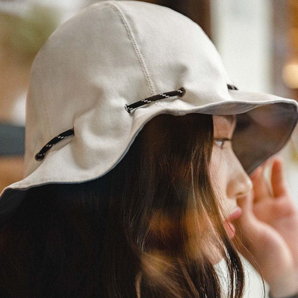 馬登女裝 黑色兩用漁夫帽便攜手提零錢包錢袋帽遮陽帽子男女秋