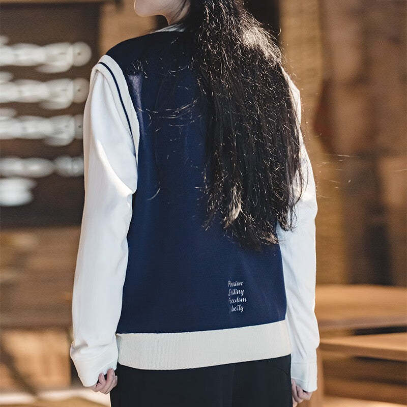 馬登女裝 學院風針織馬甲背心圓領套頭毛衣無袖疊穿上衣夏季新款