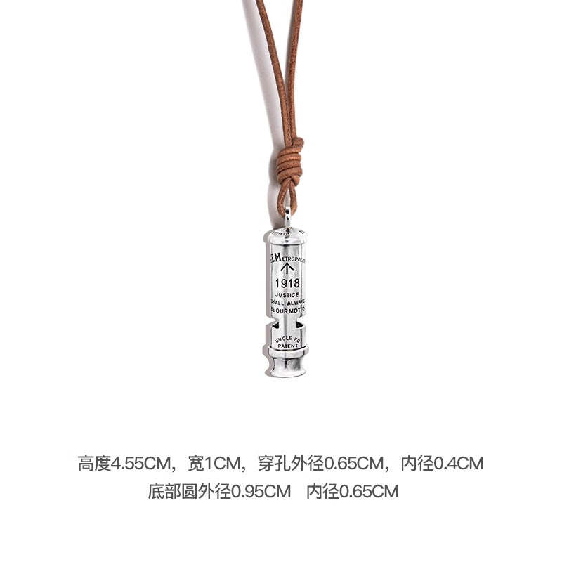 馬登女裝 美式純銀防空哨可吹響二戰吊墜哨子項鍊