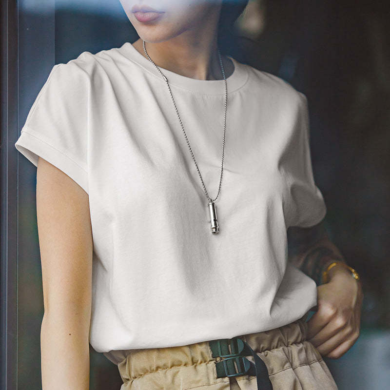 馬登女裝 冰絲上衣落肩基礎鹽系短袖夏凉感打底衫薄款寬鬆圓領T恤