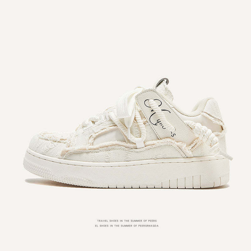 馬登女裝 破壞美學系列厚底增高板鞋小白鞋