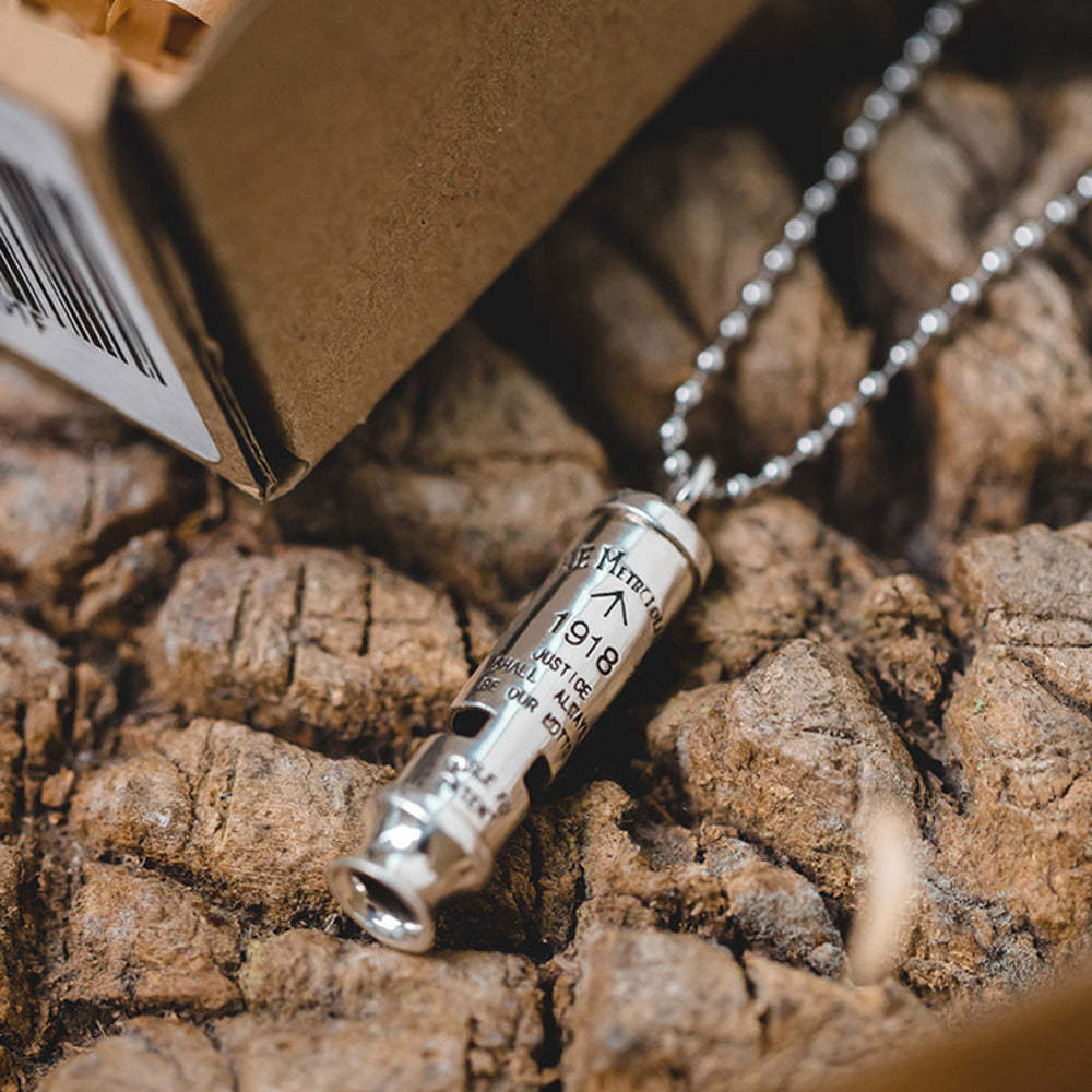 馬登女裝 美式純銀防空哨可吹響二戰吊墜哨子項鍊