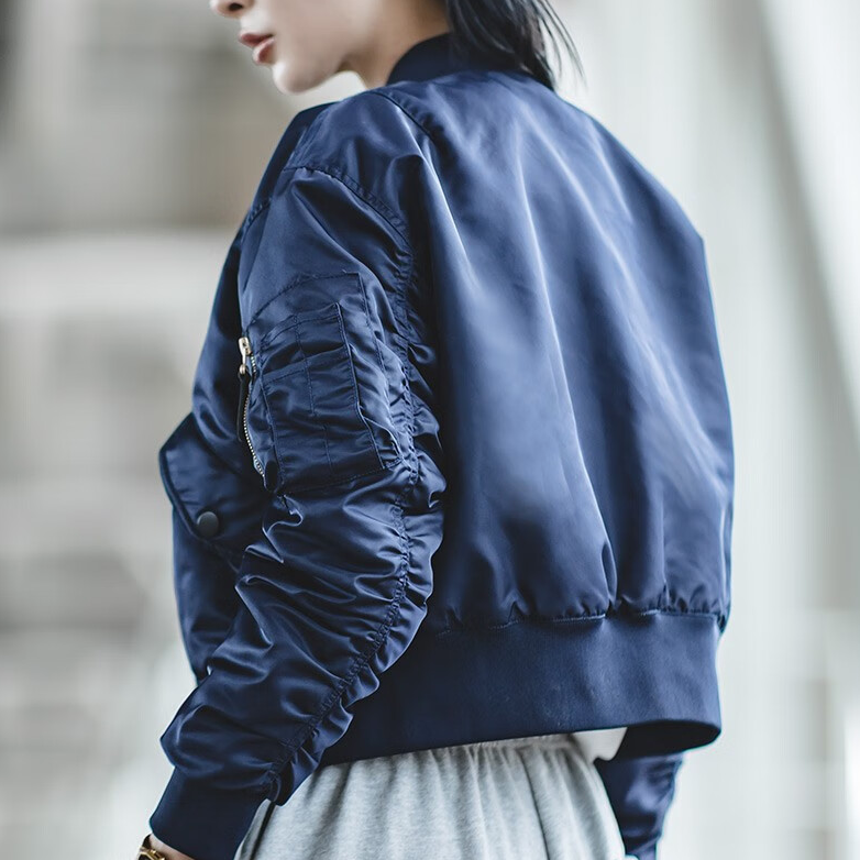 馬登女裝 MA1飛行員夾克秋冬加厚棉服防風保暖棒球服外套女