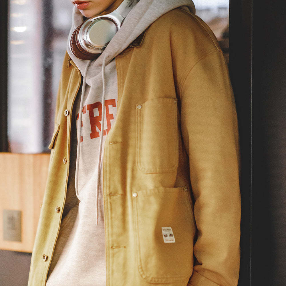 馬登女裝 美式密歇根夾克春秋款純棉帆布翻領長袖上衣外套