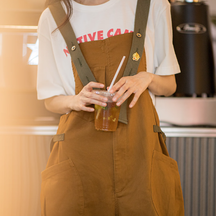 馬登女裝 美式復古减齡寬鬆背帶褲大口袋直筒寬鬆吊帶連體工裝長褲