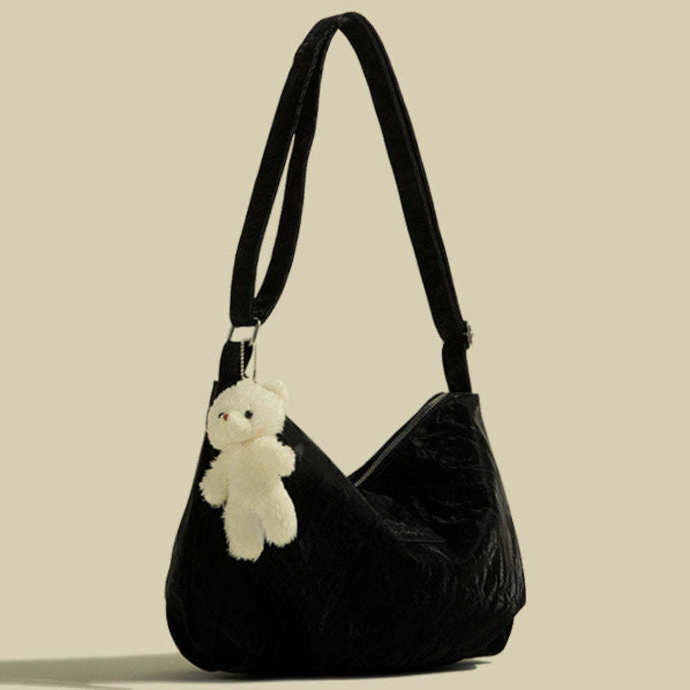 春夏新款絲絨高級感大容量包簡約軟森系百搭通勤托特包