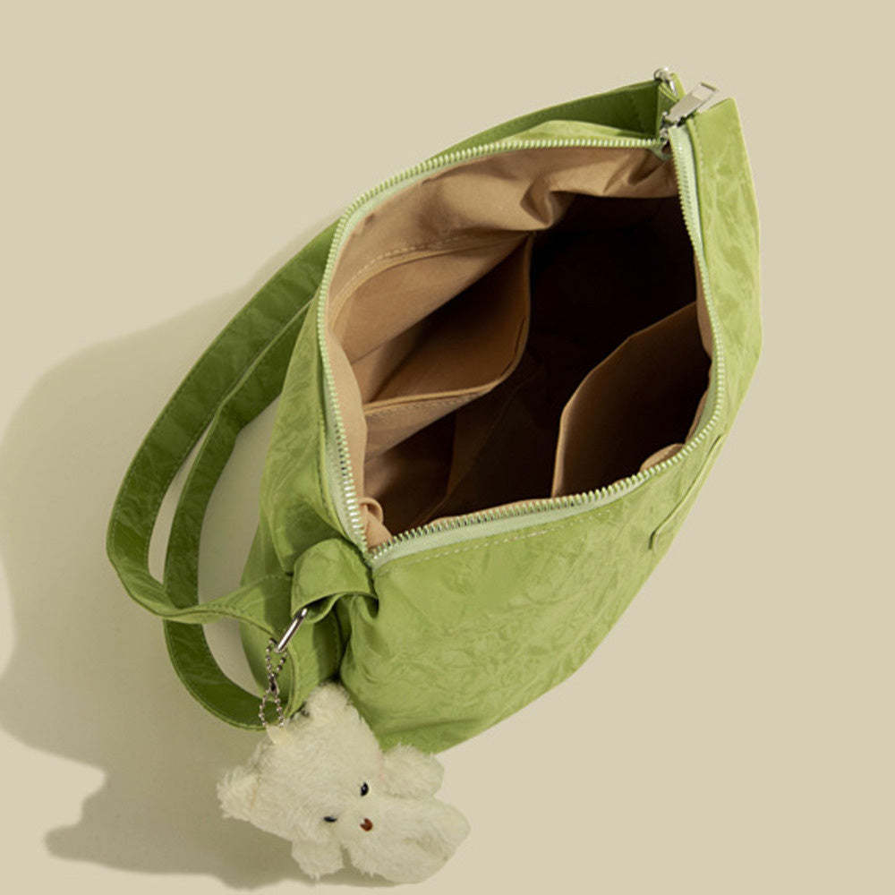 春夏新款絲絨高級感大容量包簡約軟森系百搭通勤托特包