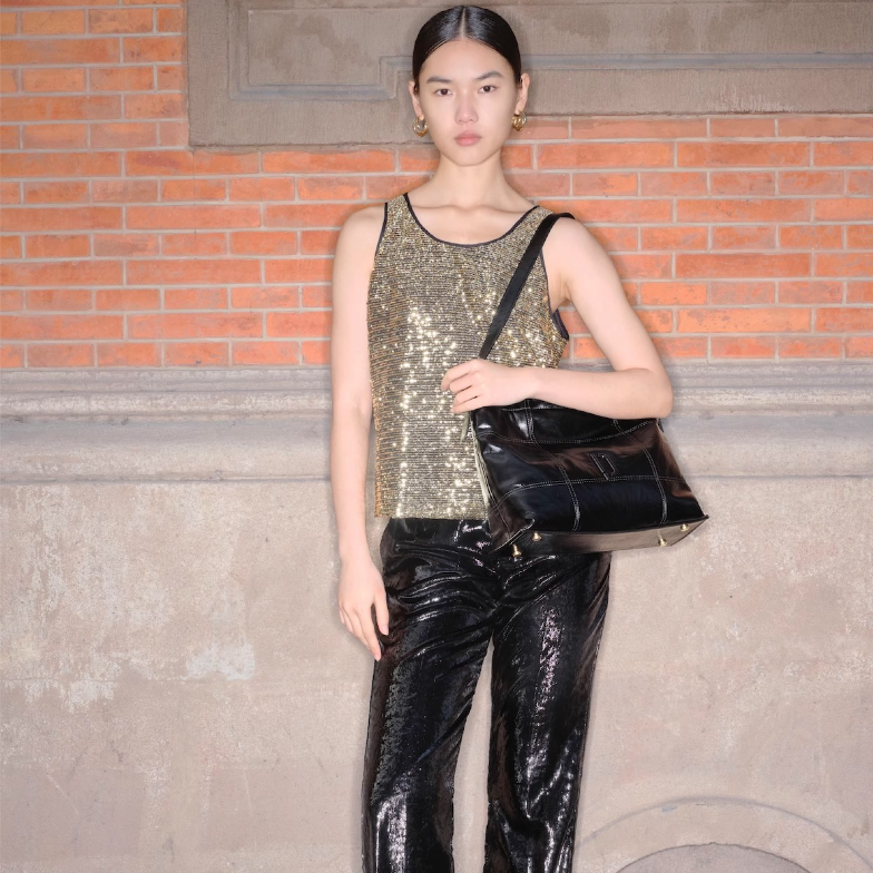 大號CityHobo單肩軟皮水桶包大容量通勤斜挎包腋下托特包