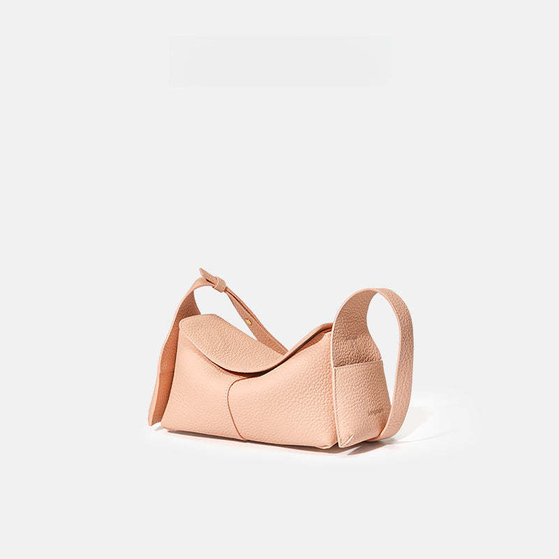 mini屋簷包春夏頭層牛皮通勤斜挎hobo包