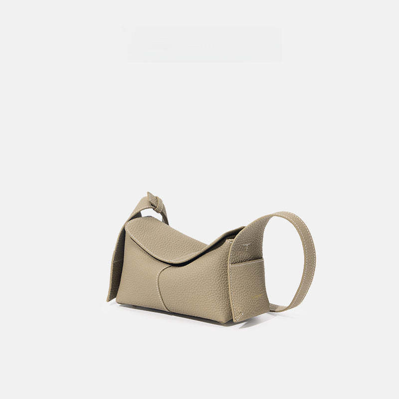 mini屋簷包春夏頭層牛皮通勤斜挎hobo包