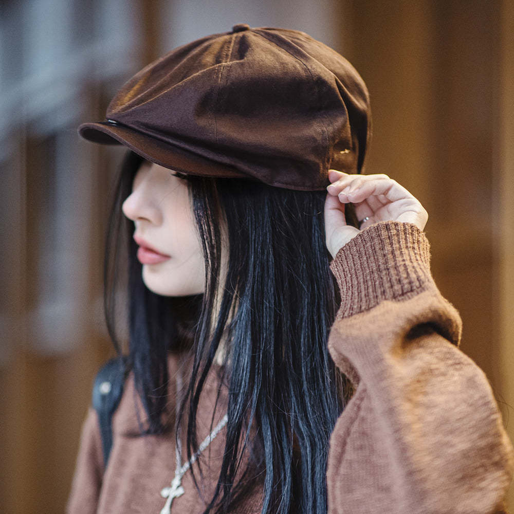 馬登女裝 貝雷帽女秋冬顯臉小八角帽報童帽蓓蕾帽艺文畫家帽