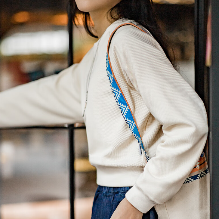 馬登女裝 設計感高腰圓領衛衣小個子內搭打底衫提花長袖T恤上衣