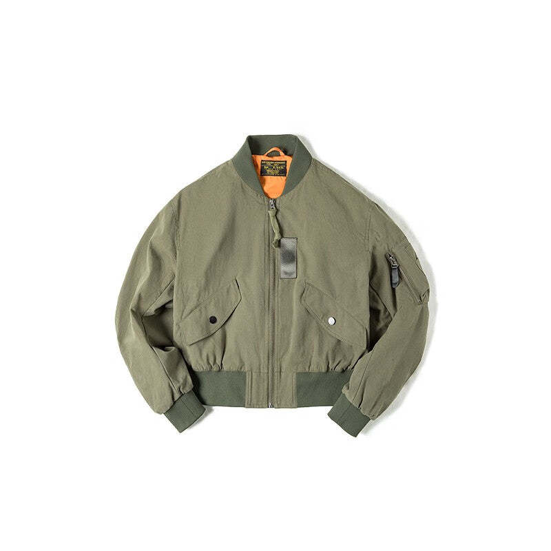 馬登女裝 美式復古MA1飛行員夾克外套vintage純棉短款棒球服上衣