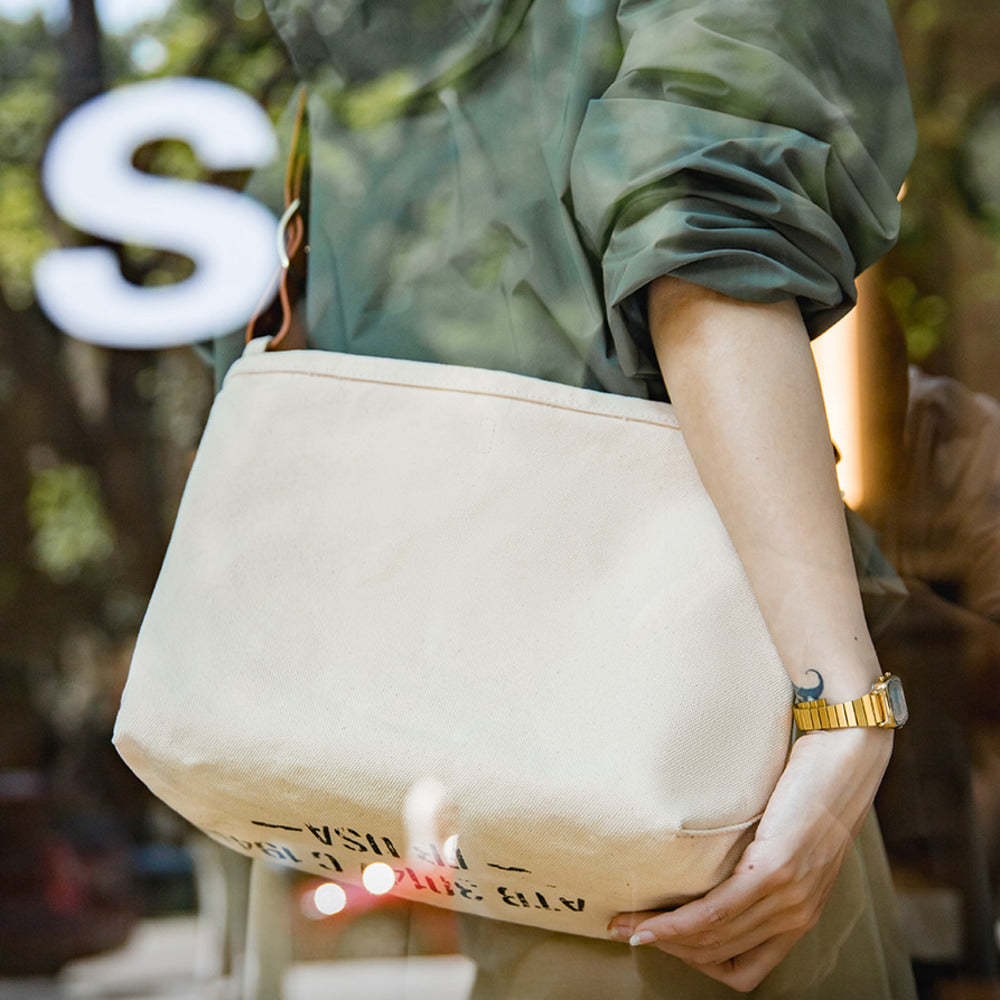 馬登女裝 美式子母做舊印花工具單肩包阿美哢嘰簡約斜挎包