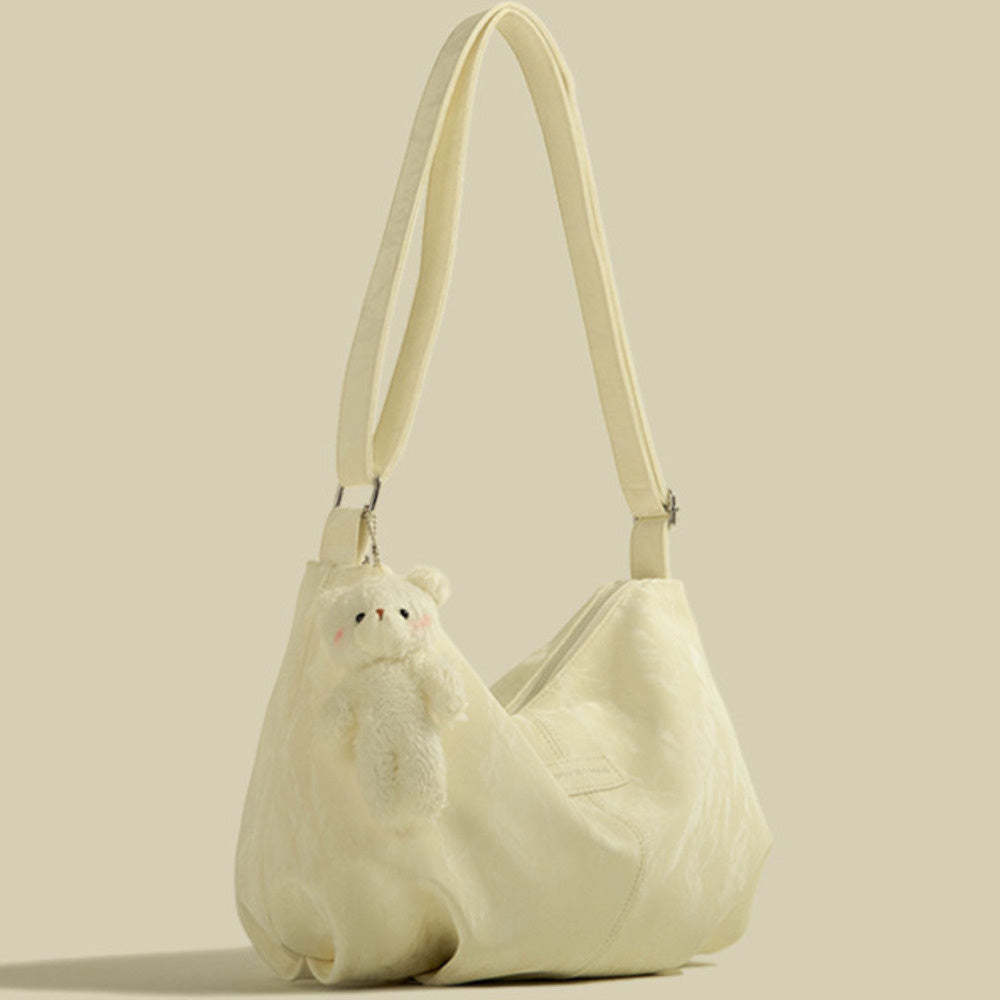 春夏新款絲絨高級感大容量包簡約軟森系百搭通勤托特包