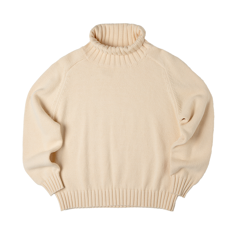 馬登女裝 麥穗針織毛衣純色慵懶風秋冬保暖針織衫堆堆高領寬鬆上衣