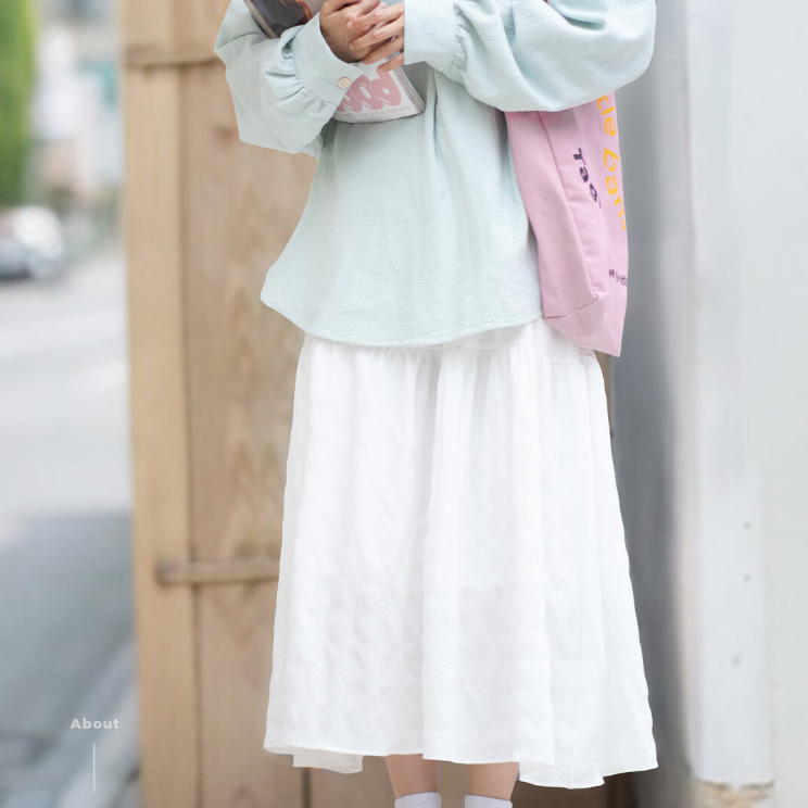 馬登女裝 法式初戀半身裙小個子高腰a字溫柔白色長裙設計感小眾裙