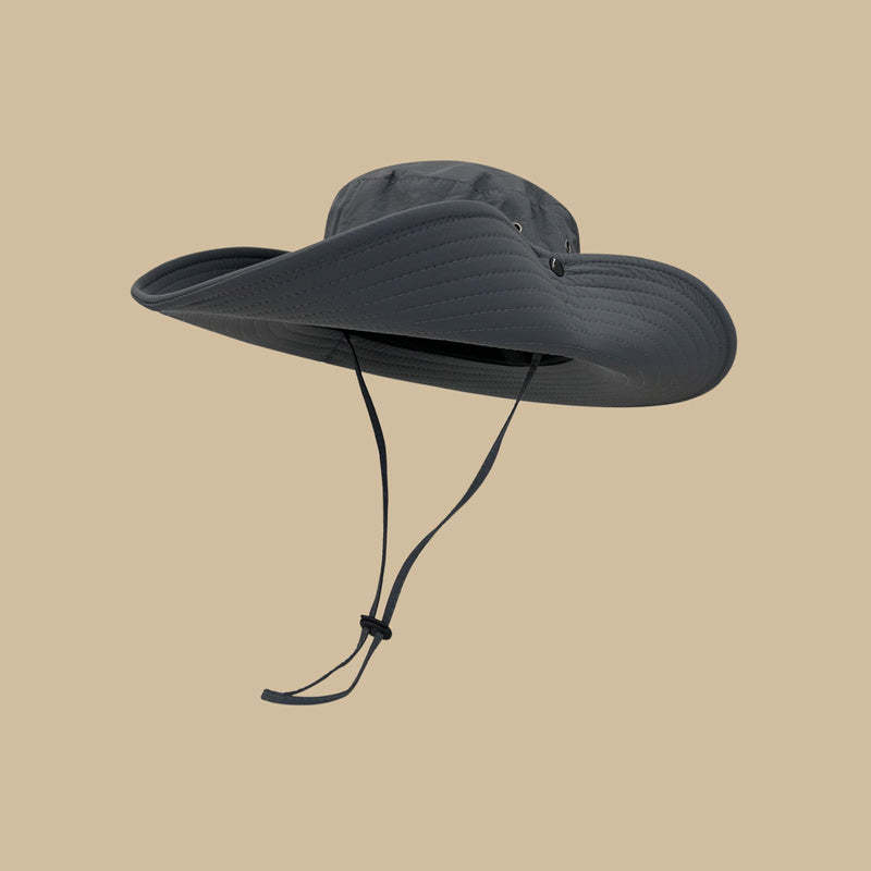 夏季防曬登山漁夫帽女戶外大簷釣魚帽徒步遮陽西部大頭圍牛仔帽